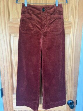 Maeve Colette Corduroy Pants Womens 25 Brown High Waist Wide Leg Anthropologie